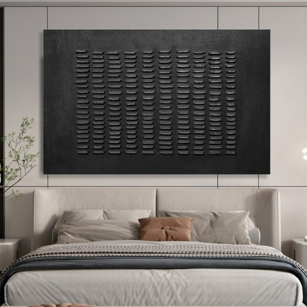 Black Textured Abstract Art for Industrial - Style Lounges DLZ2473