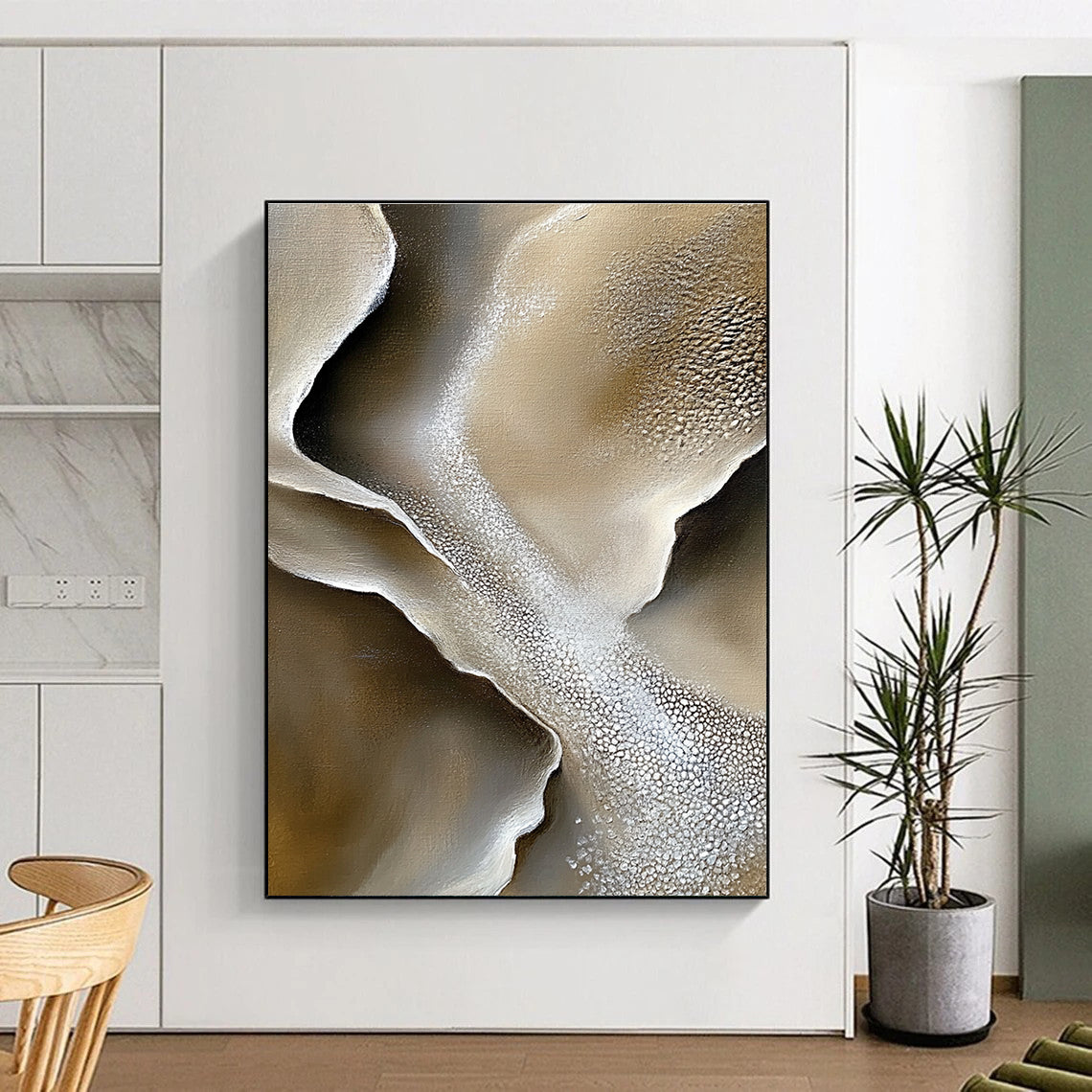 Textured Earth - Tone Abstract for Modern Living Room & Art Gallery Space STSC530