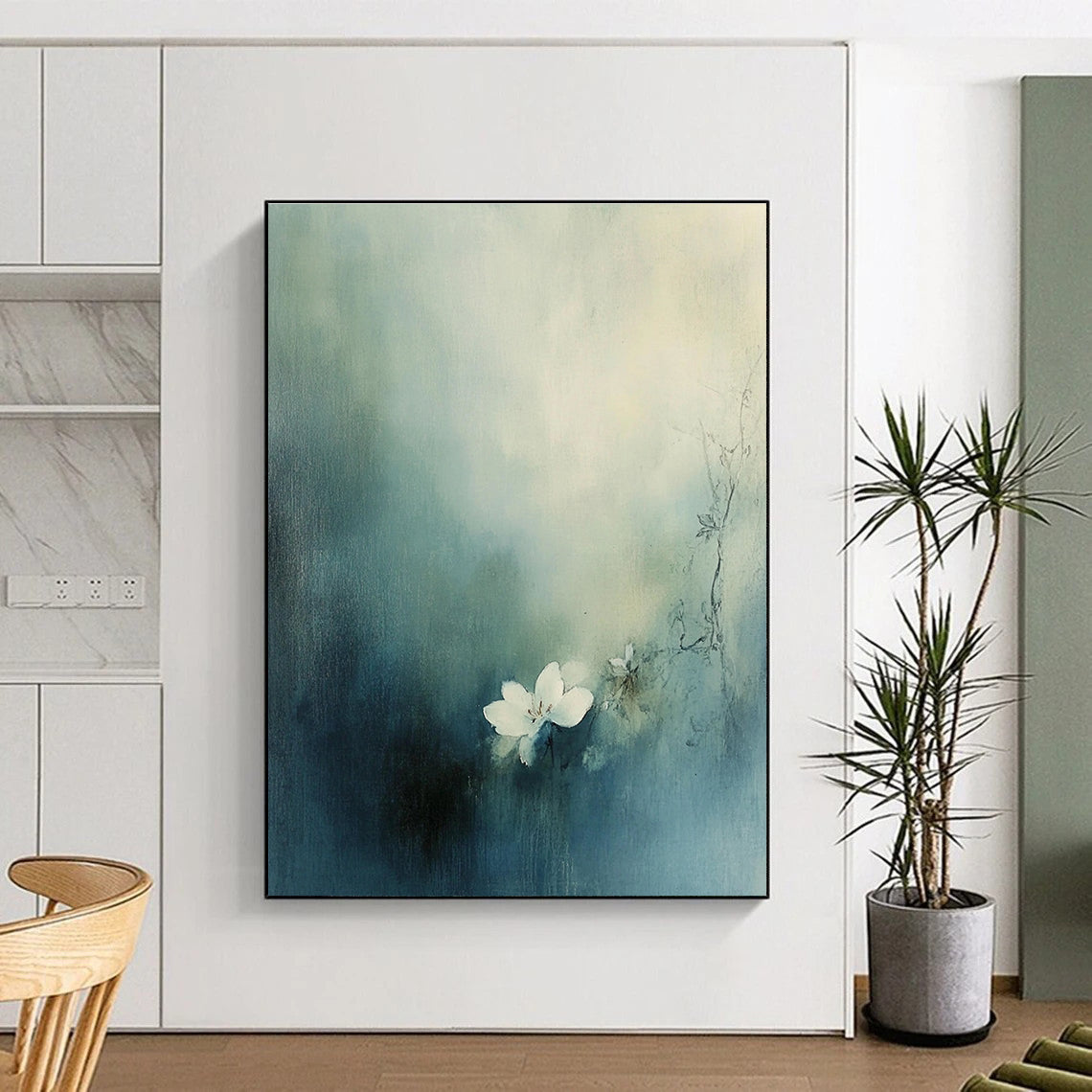 Soft Floral Abstract for Feminine - Inspired Living Room & Spa Retreat STSC631
