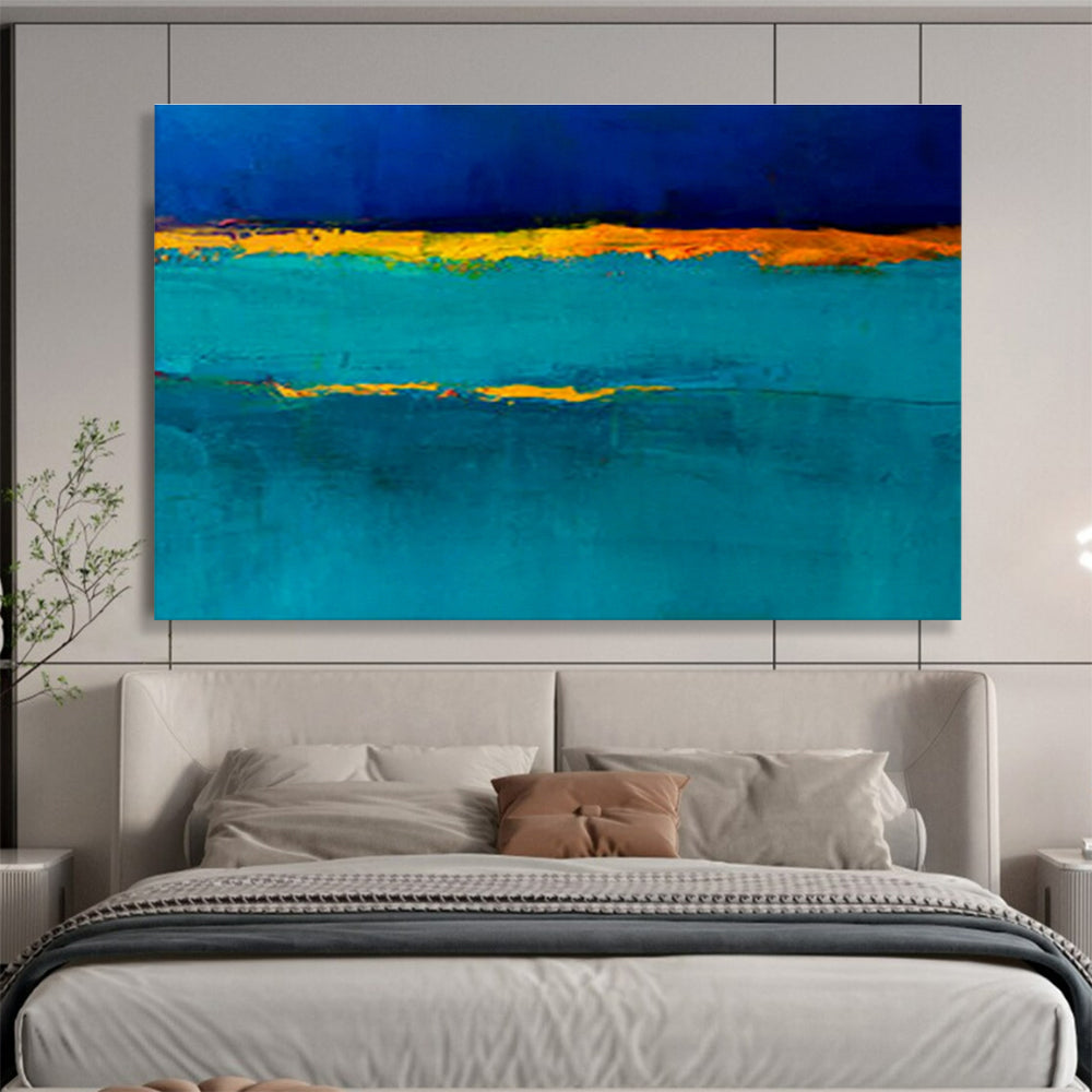 Blue - Yellow Contrast Abstract Art for Bold Dining Room DLZ2767