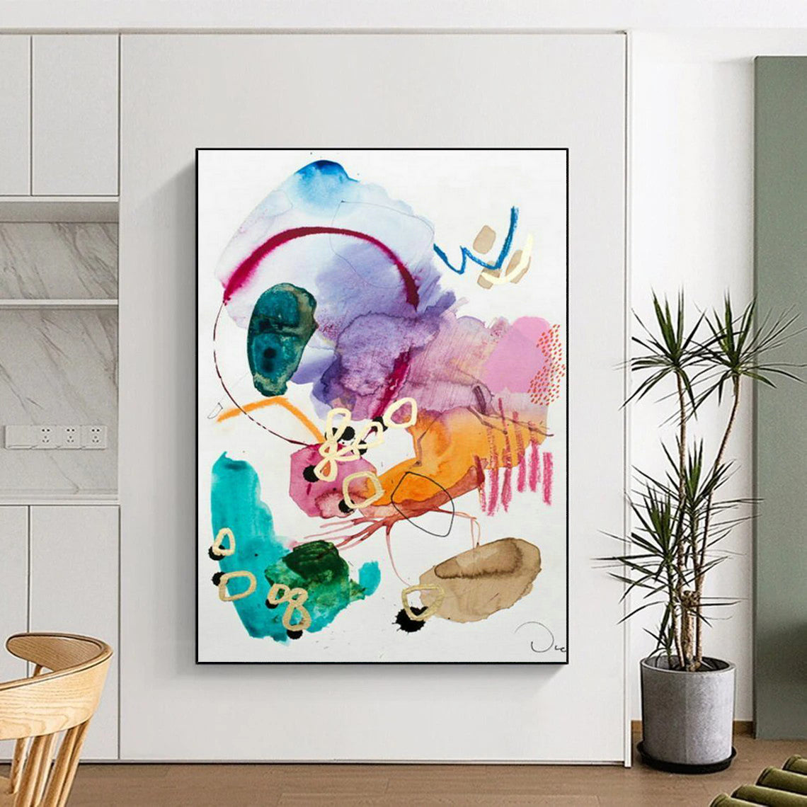 Watercolor Abstract Art for Spa Wellness Center Relaxation Rooms DLZ0178