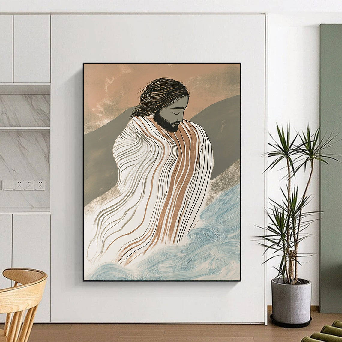 Figure in Striped Cloak for Spiritual Retreat & Art - Themed Library STSC1131