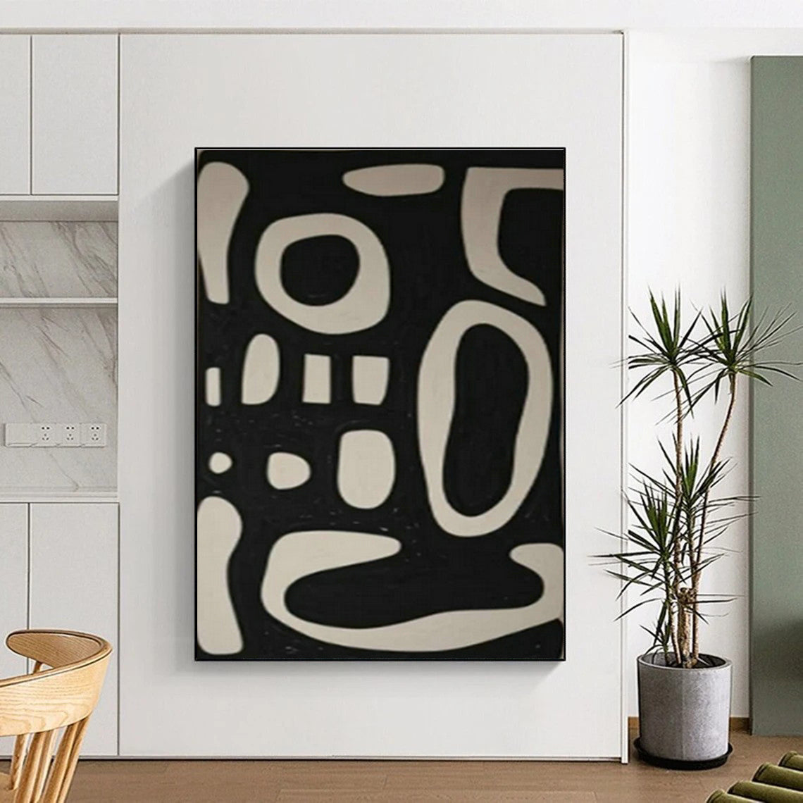 Black and White Symbolic Abstract Art for Bohemian - Inspired Home & Creative Collective Space DLZ1977