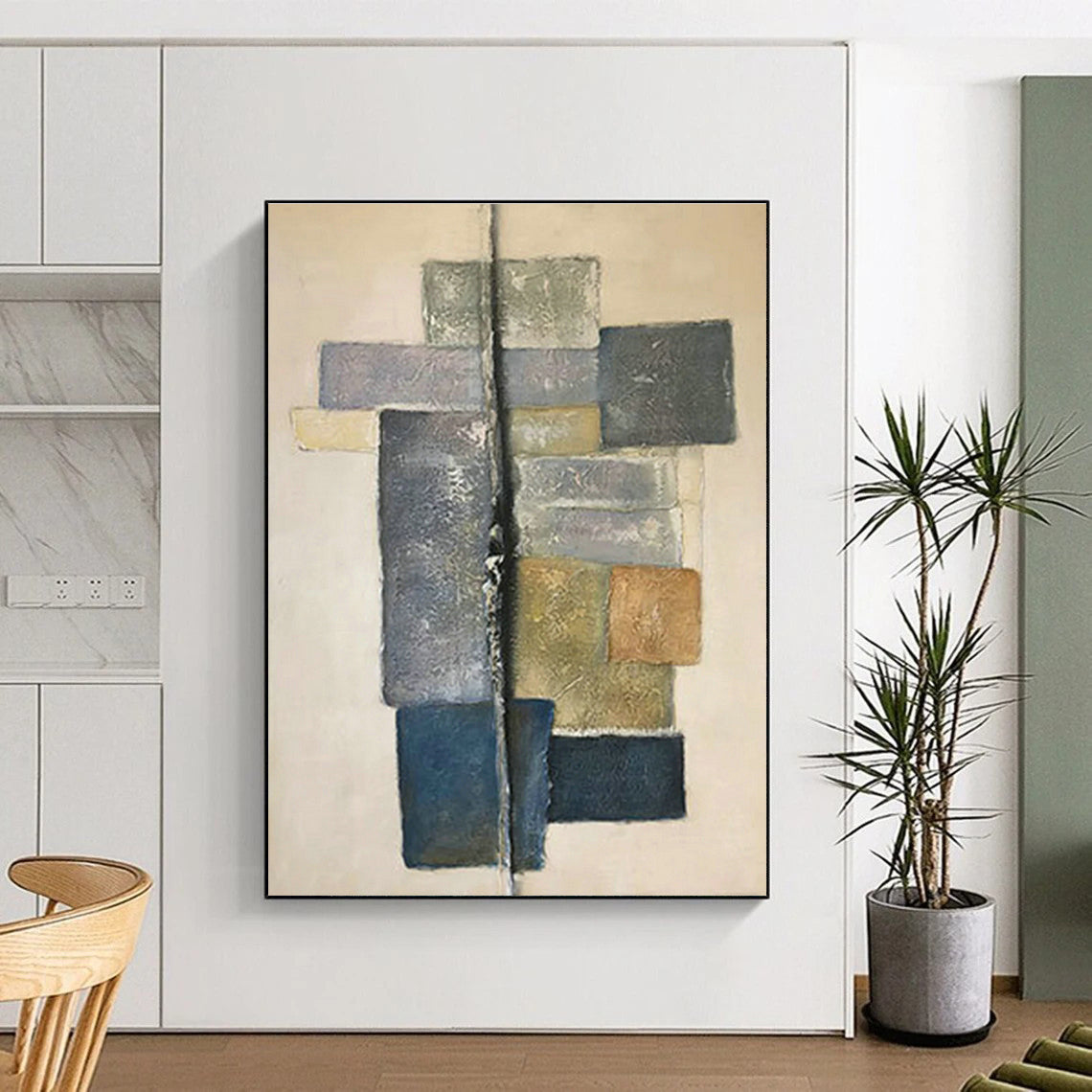 Geometric Color - Block Abstract Art for Modern Office Reception & Design Studio DLZ1058