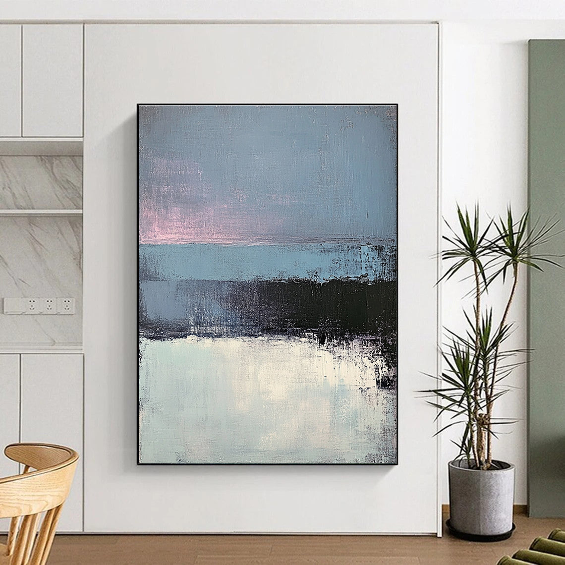 Minimalist Blue and Purple Abstract for Modern Lounge & Art - Centric Office STSC347