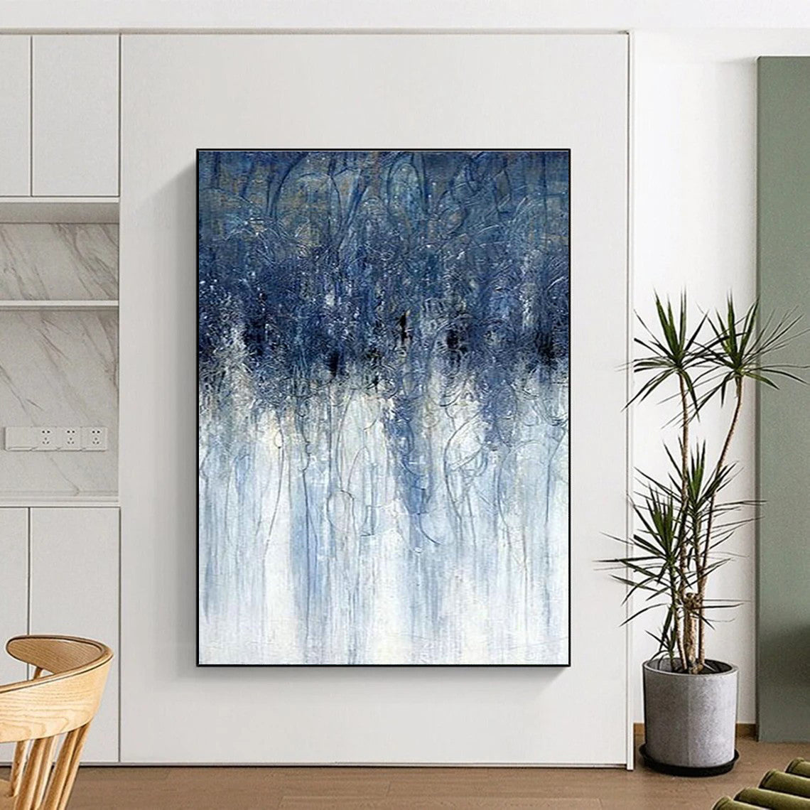 Blue Dripping Texture Art for Modern Art Bar & Coastal - Inspired Home DLZ2237