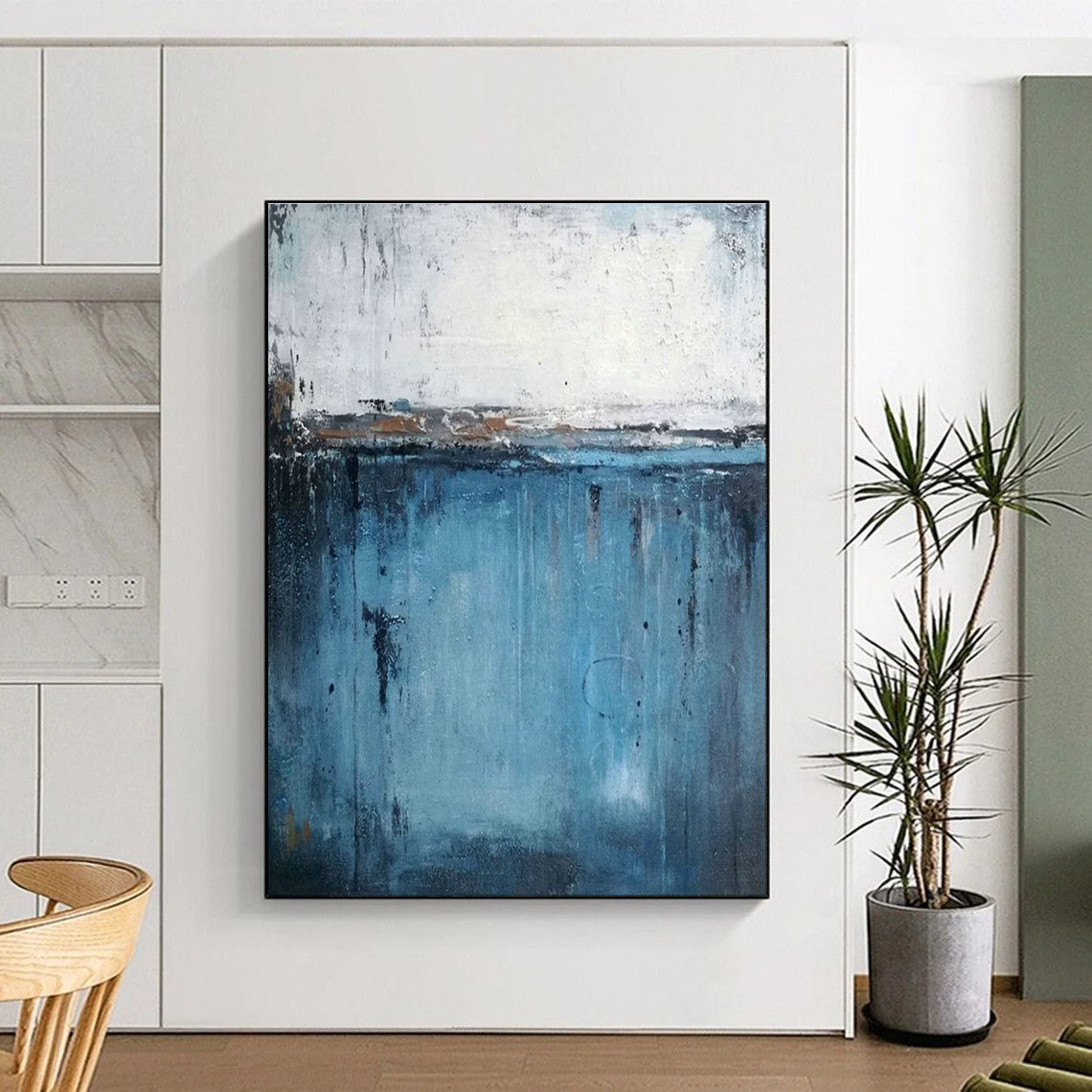 Coastal Abstract Art for Beach House Living Room & Nautical Art Studio DLZ2258