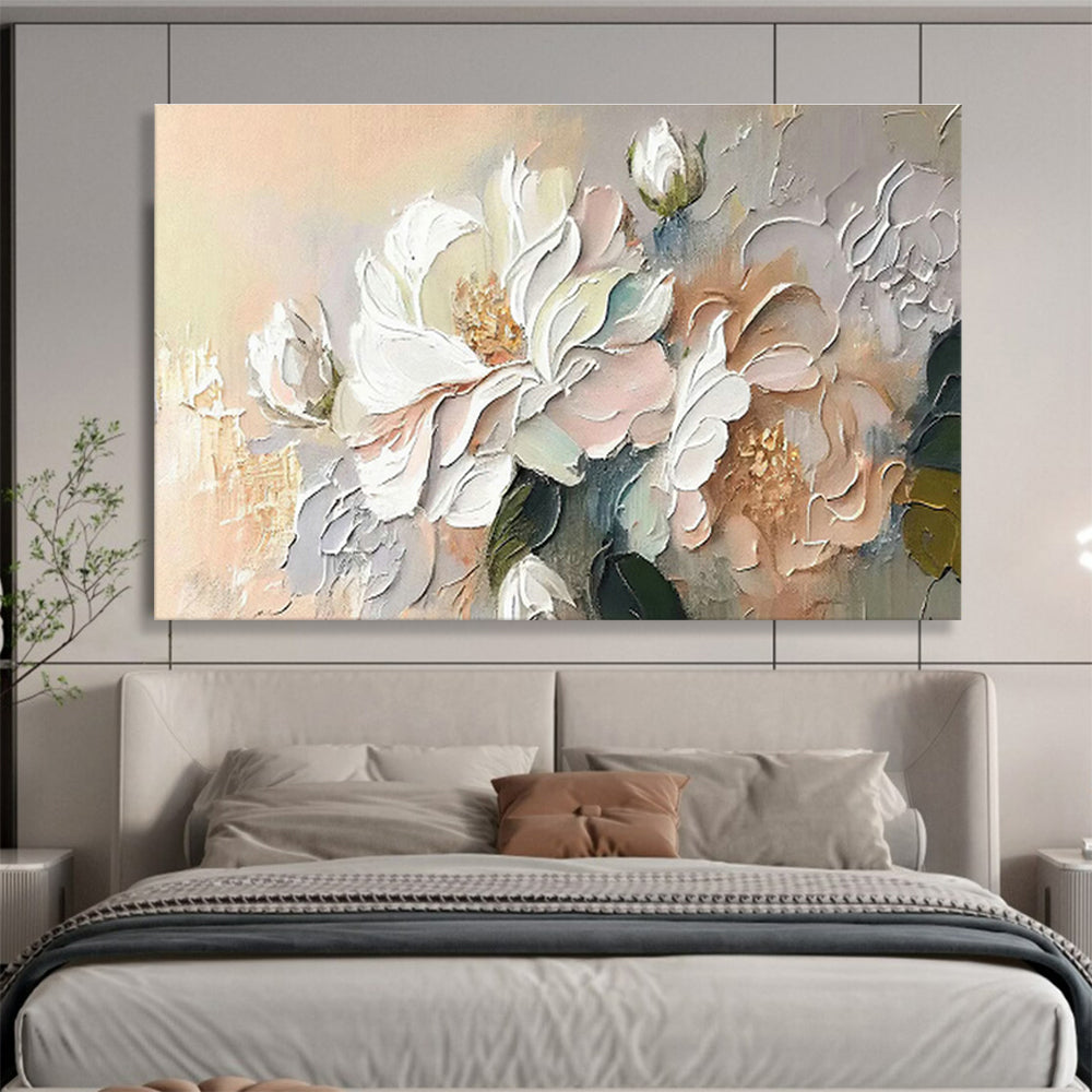 Pastel Flower Relief Art for Charming Cottage - Style Breakfast Nooks DLZ3097