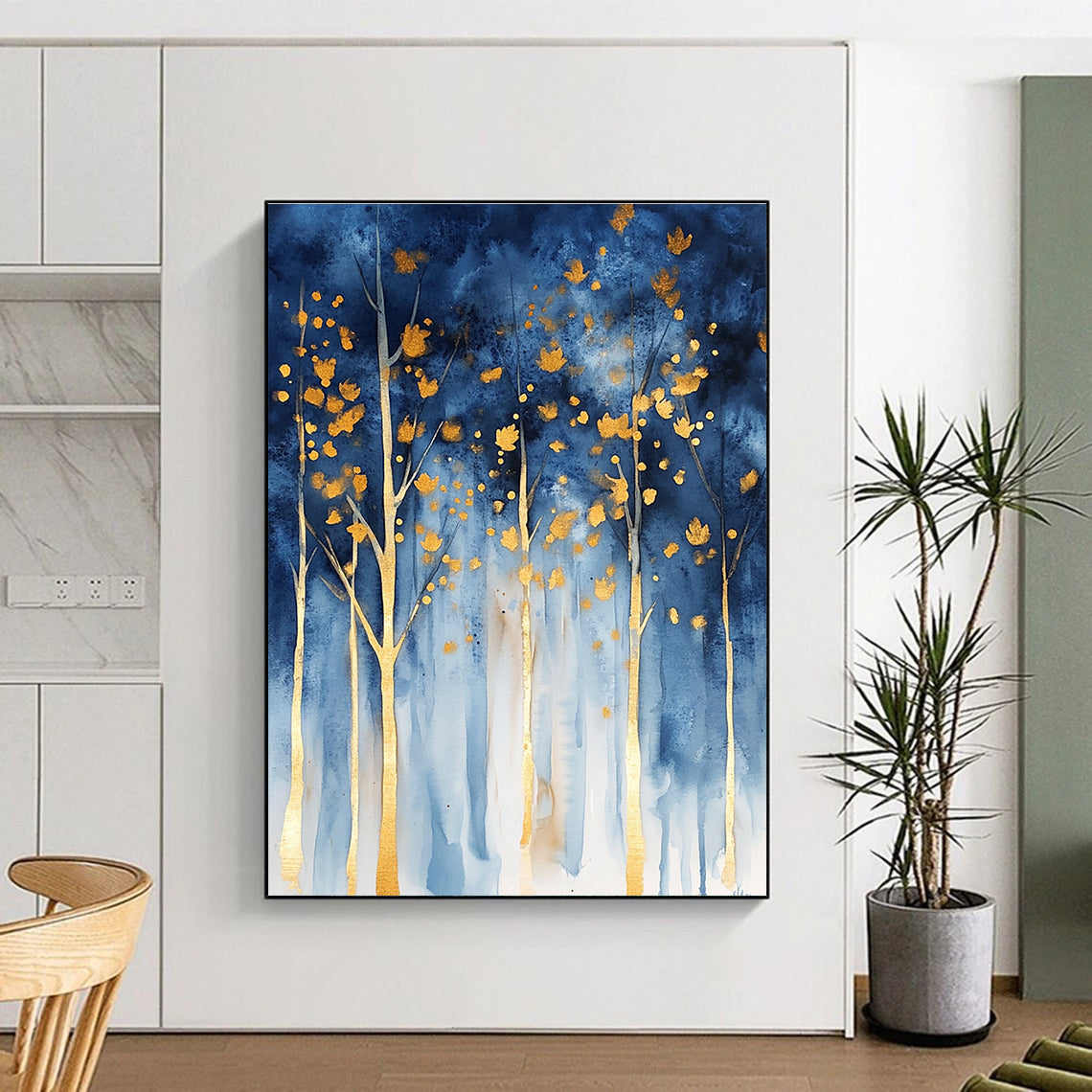 Magical Blue - Gold Forest Art for Rooftop Garden & Luxury Villa STSC059