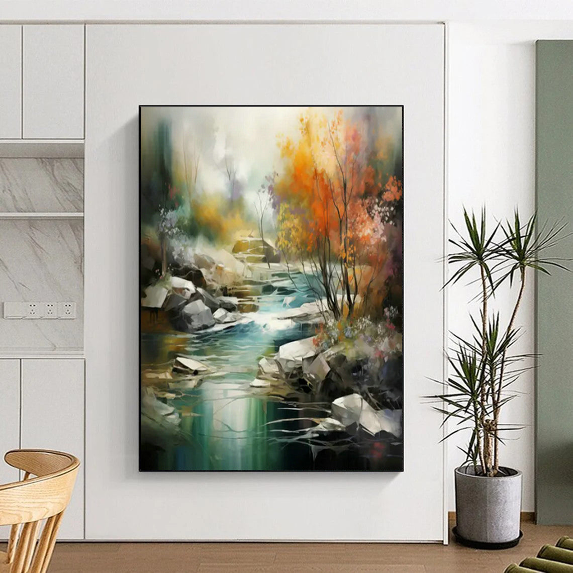 Landscape Oil Painting for Rustic Home Retreat & Nature - Themed Café DLZ1716