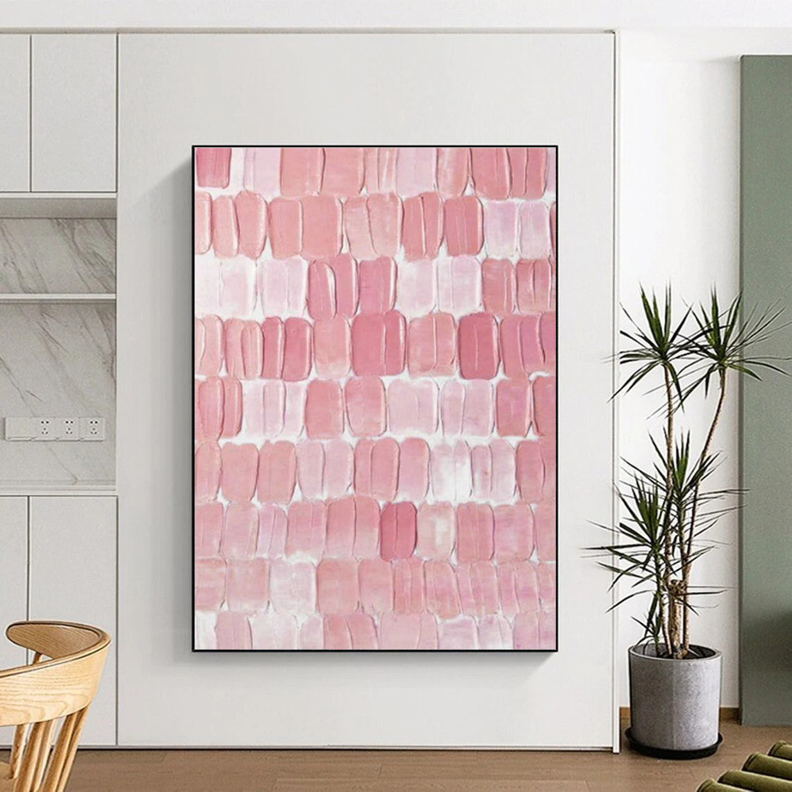 Pink Textured Art for Girly Home Bedroom Vanity Areas DLZ0274