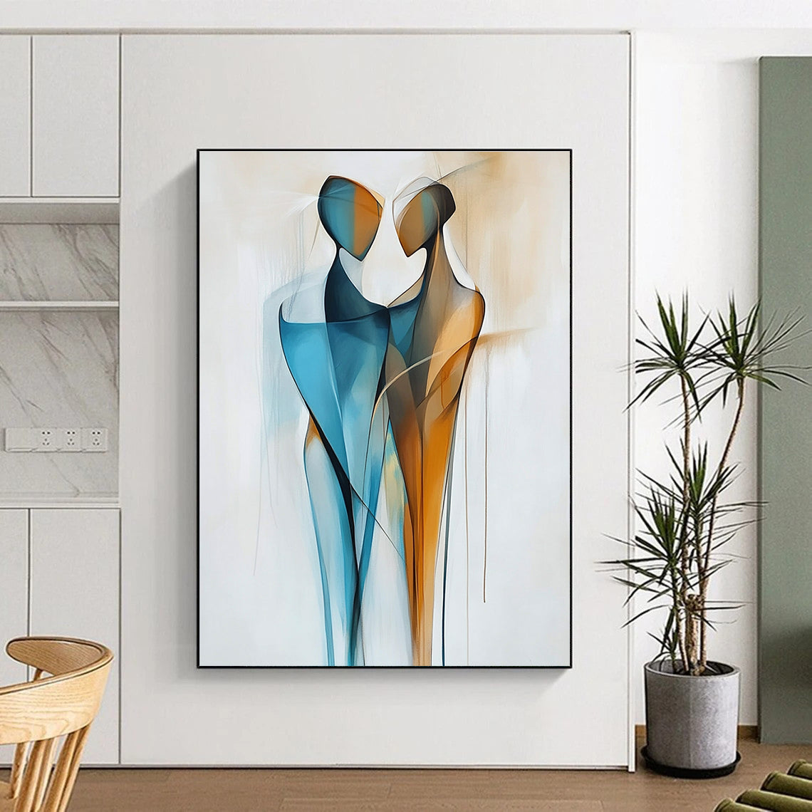 Abstract Couple Silhouette Art for Anniversary Gift & Bedroom STSC712