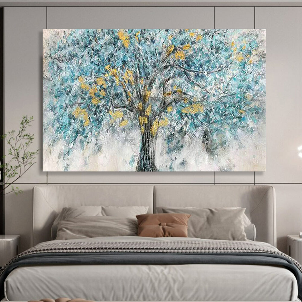 Blue - Gold Tree Art for Bohemian - Style Home Office Creative Corners DLZ3273
