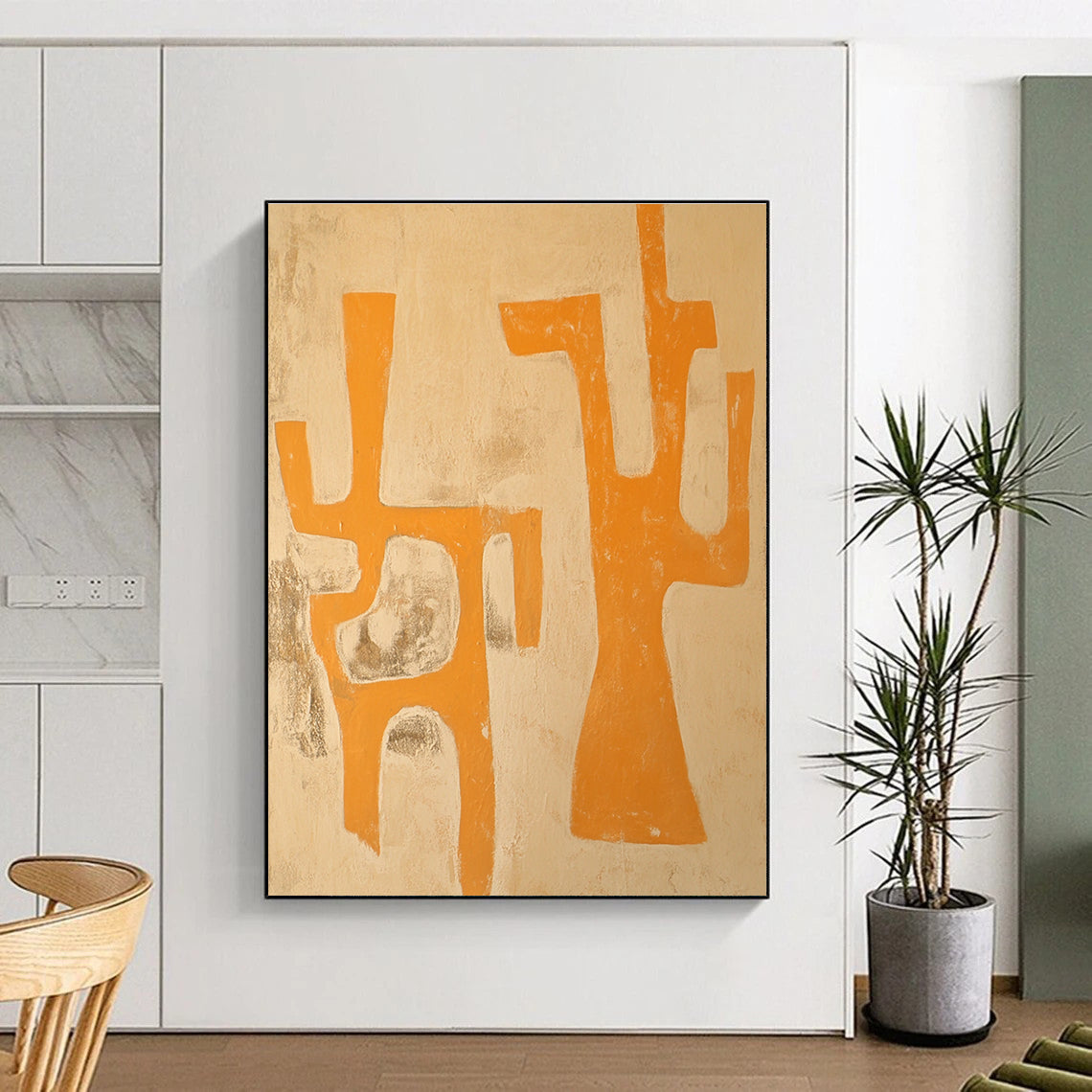 Orange Abstract Forms for Modern Office & Art - Focused Workplace STSC1109