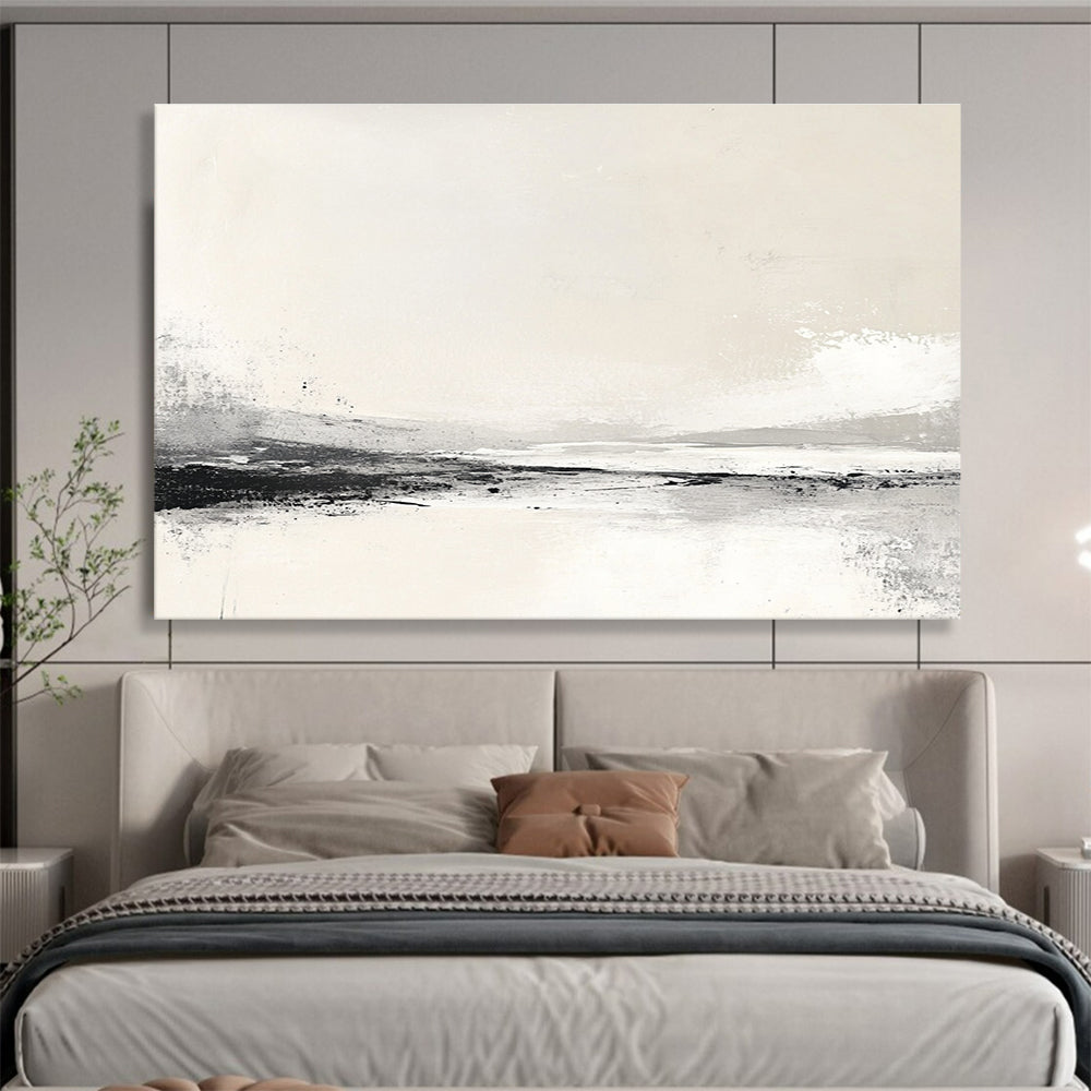 Monochrome Beach Scene Art for Coastal Home Library & Minimalist Beach House SC095