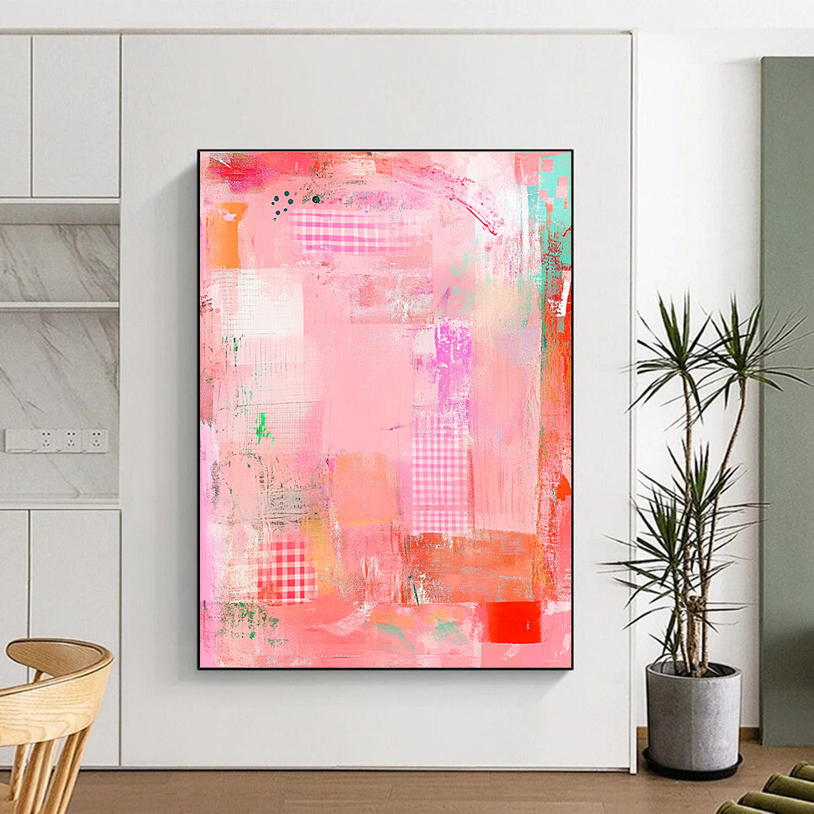 Pink Patchwork Abstract for Girly Bedroom & Fashion Boutique STSC830