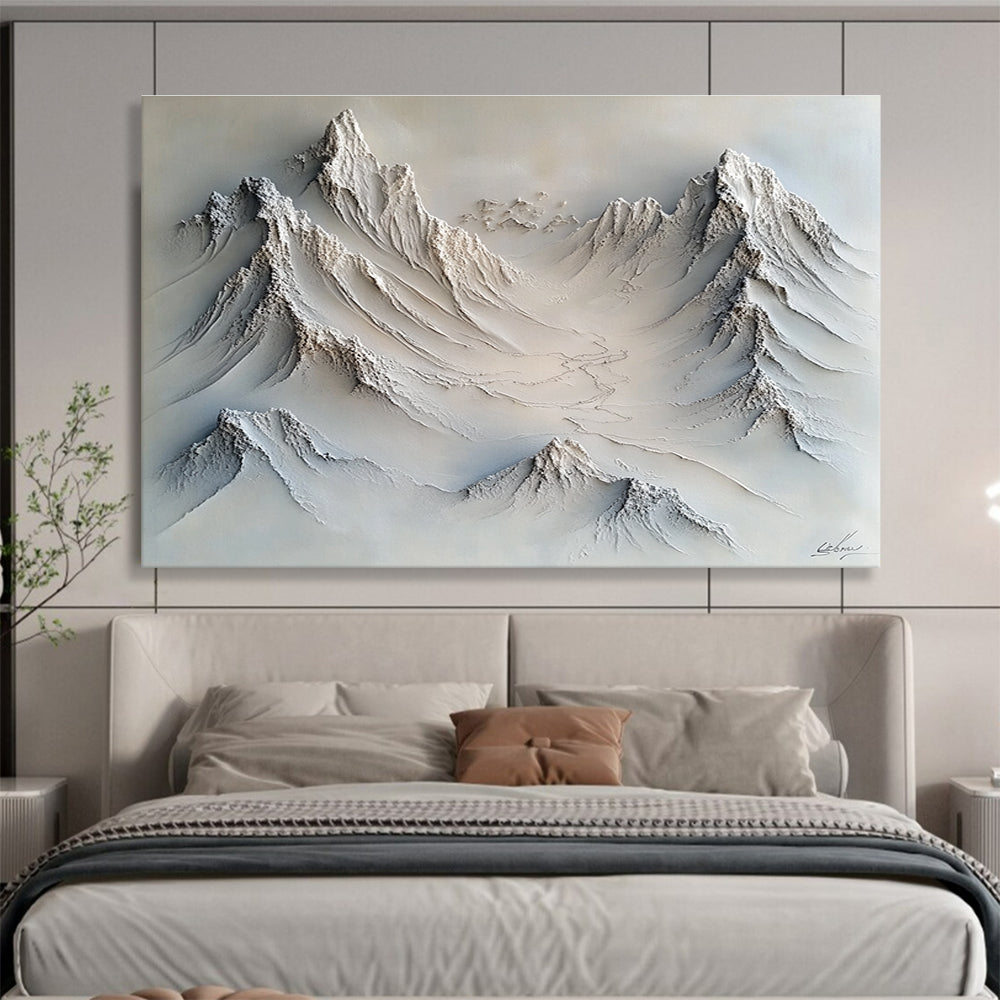 3D White Mountain Sculpture Art for Luxury Ski Lodge & Nature - Lover’s Home SC509