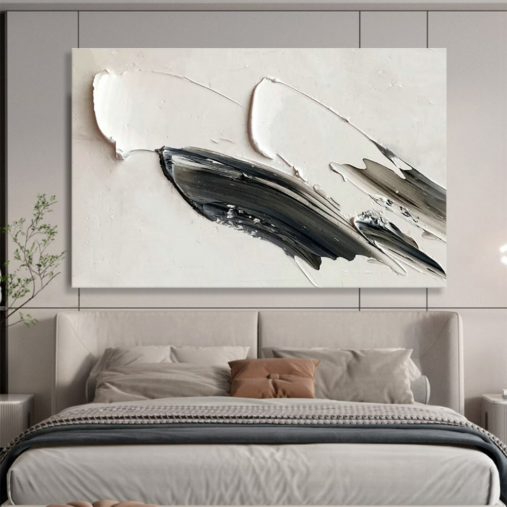 Black - White Abstract Art for Modern Art Gallery Monochrome Exhibits DLZ3292