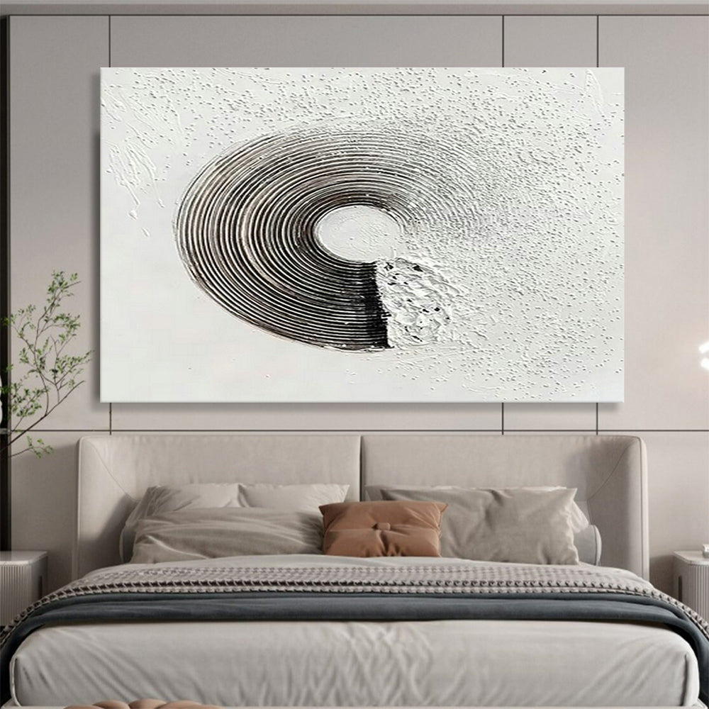 Black - White Textured Abstract for Minimalist Gallery DLZ3029