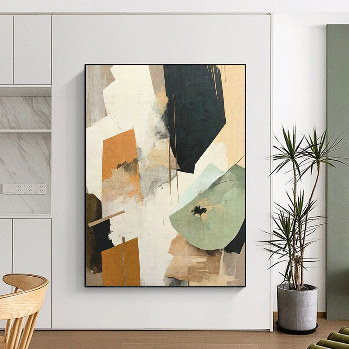 Geometric Collage Abstract Art for Contemporary Art Gallery & Urban Loft Home DLZ1622