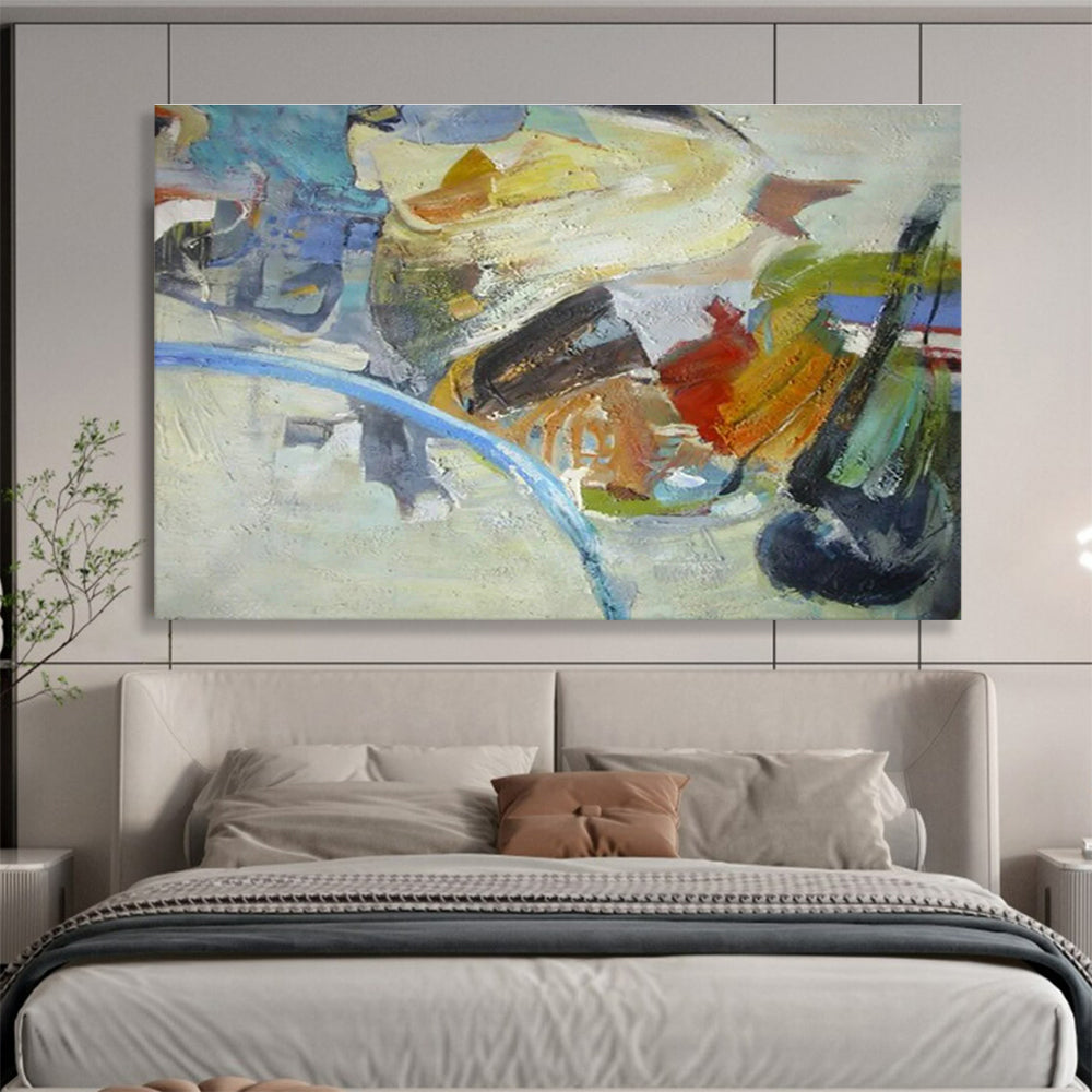 Color Block Abstract Art for Eclectic Home Studio Workspaces DLZ3229