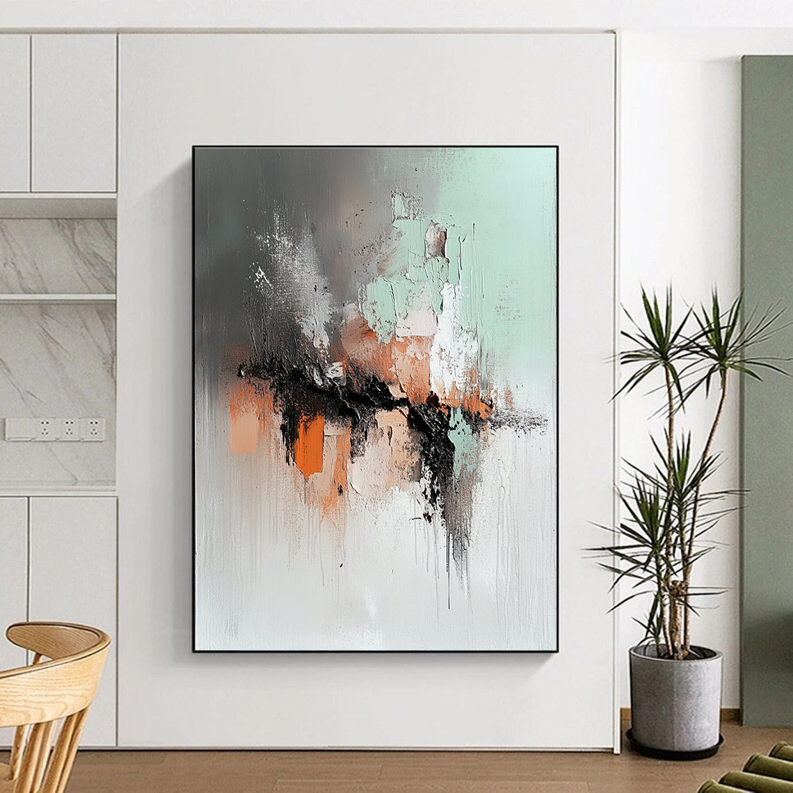 Textured Abstract in Muted Tones for Cozy Reading Nook & Art - Centric Library STSC795