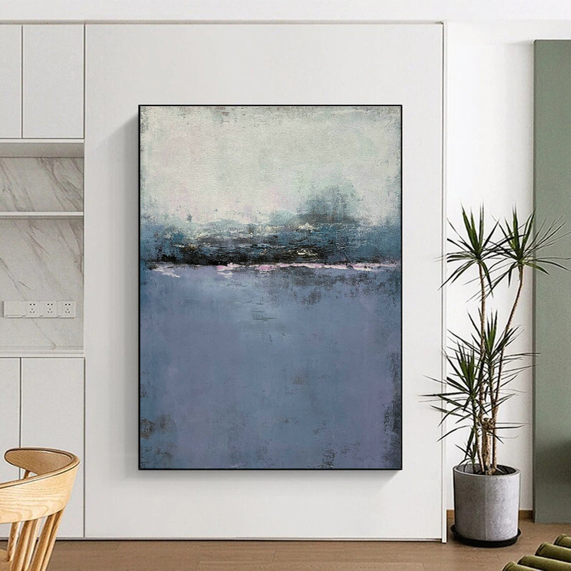 Blue - Purple Seaside Abstract Art for Coastal Home & Nautical Café DLZ1231