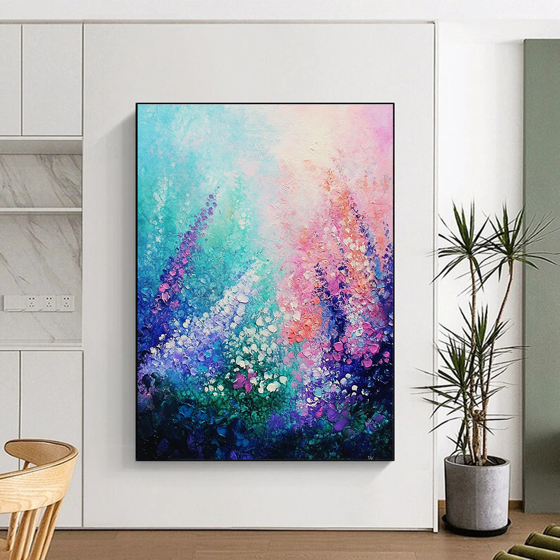Vivid Floral Abstract for Garden - Themed Café & Romantic Bedroom STSC847