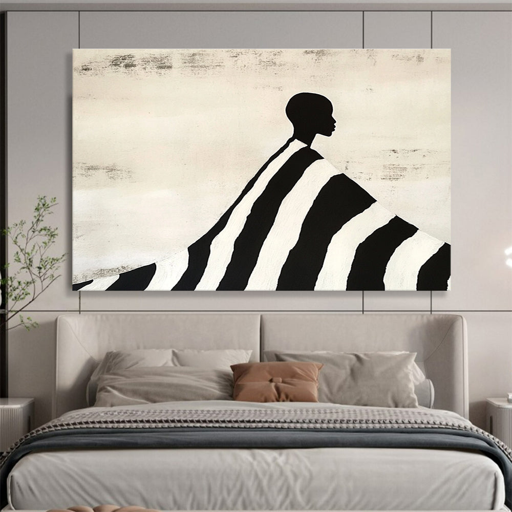 Silhouette in Striped Cloak Art for Fashion - Forward Home & Artistic Lounge SC428