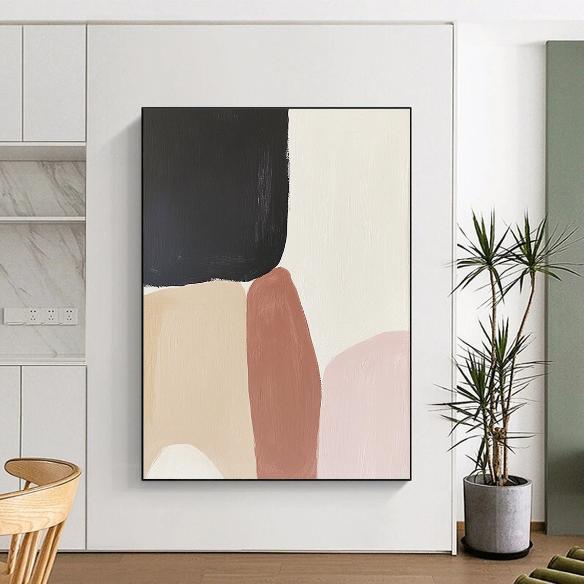 Neutral Color Block Abstract for Minimalist Living Room & Modern Office STSC480