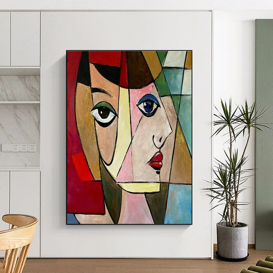 Cubist Portrait Art for Art History Museum & Bohemian Living Room DLZ1414