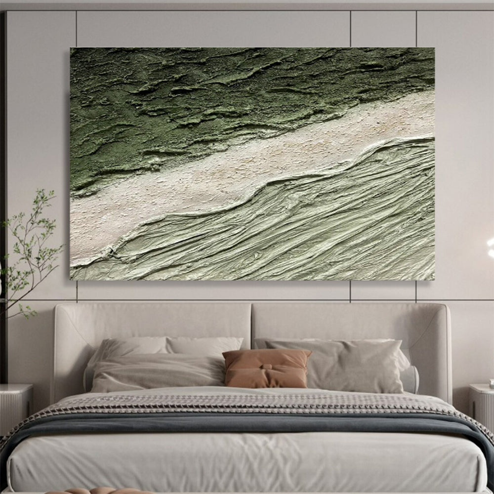Green - Mud Textured Art: Bring Nature’s Rough Charm to Your Study DLZ2385