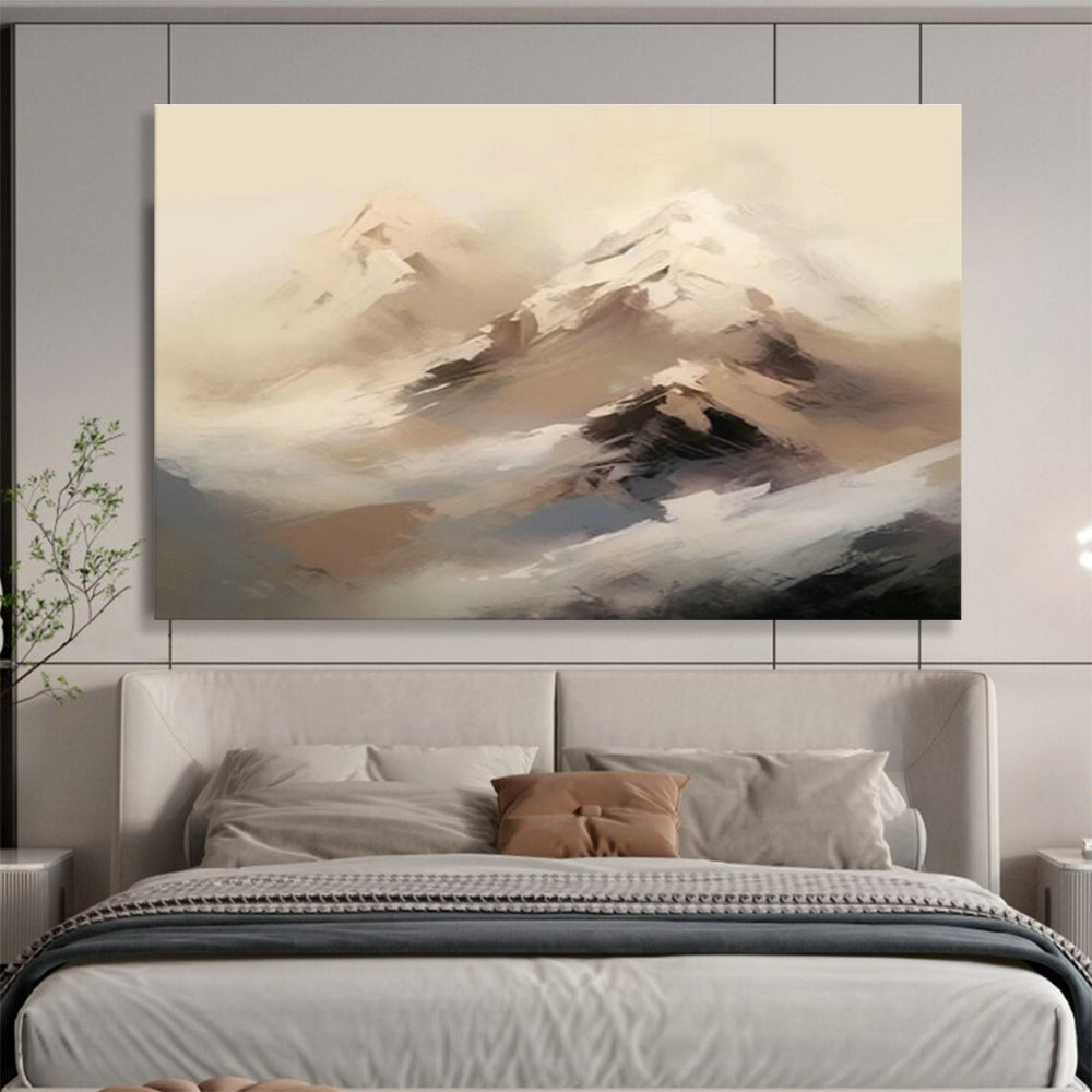 Calming Light - Colored Mountain Painting for Tranquil Bedroom Nook Relaxation DLZ2709