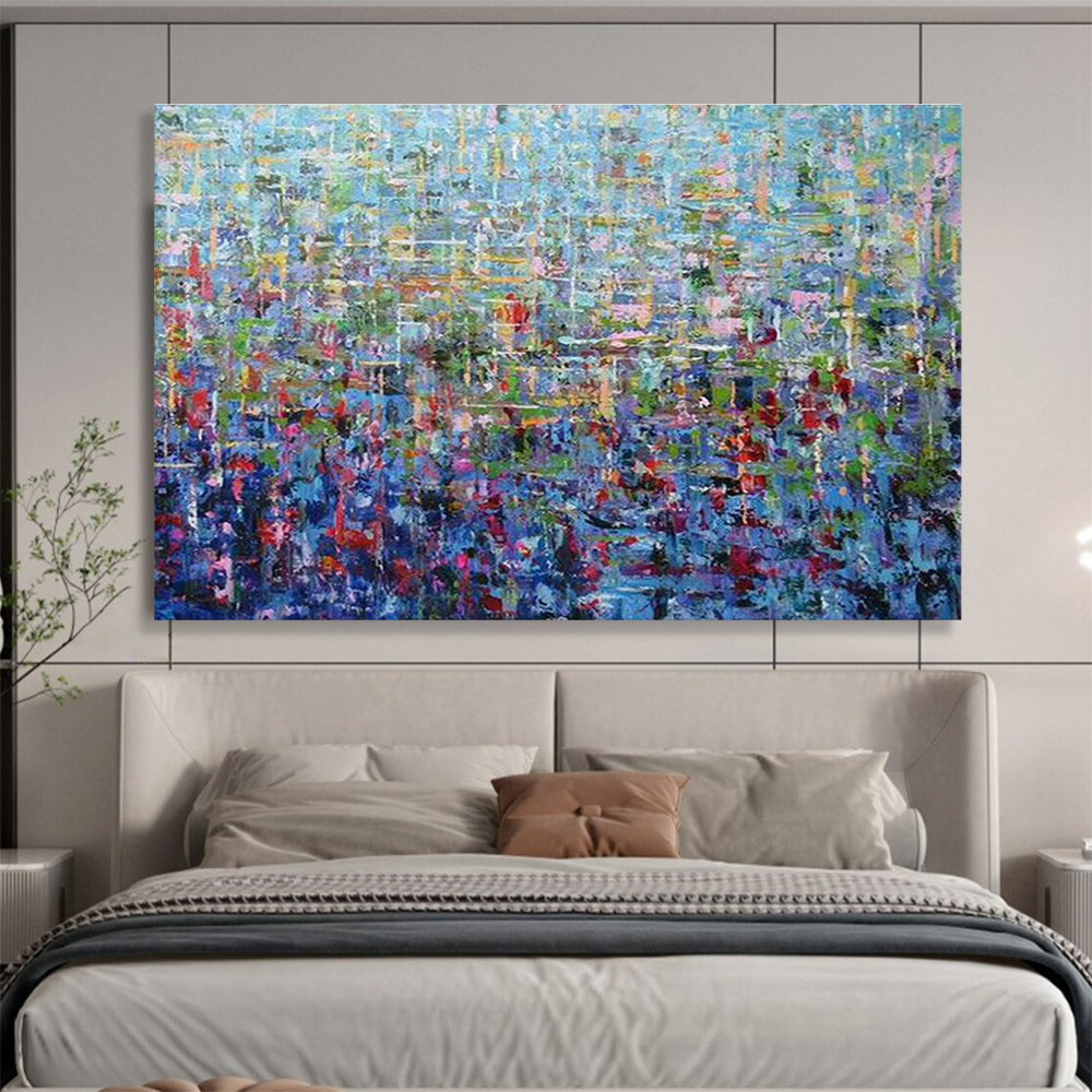 Inclusive Colorful Pointillism Abstract for Celebrating Diversity in Community Centers DLZ3041