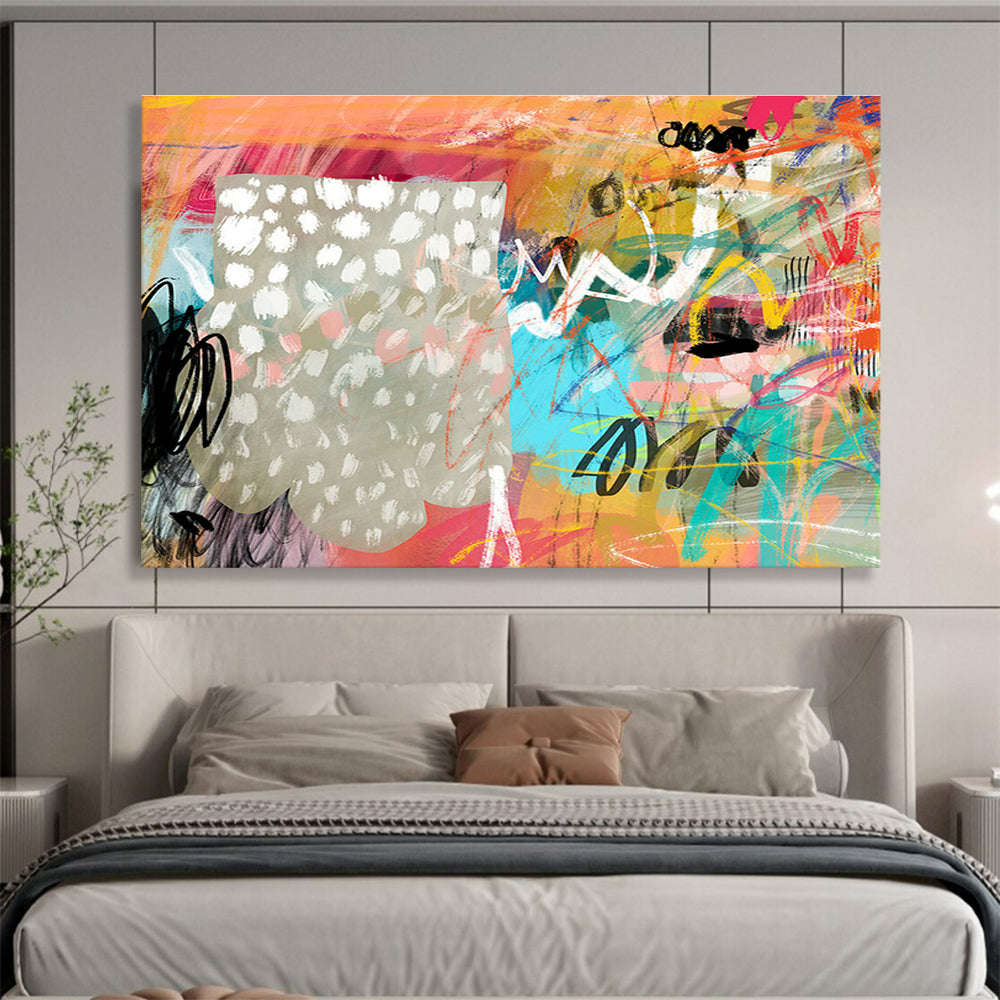 Colorful Graffiti - Style Abstract Art for Urban - Inspired Lounges DLZ2452