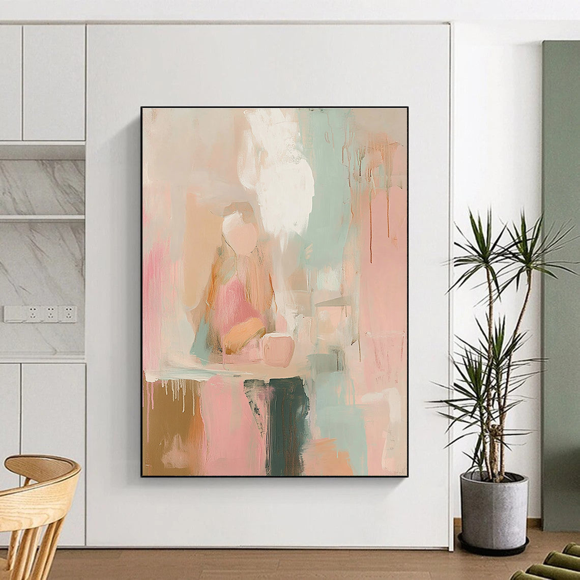 Soft Pastel Still Life Abstract for Feminine - Inspired Bedroom & Cozy Tea Room STSC805