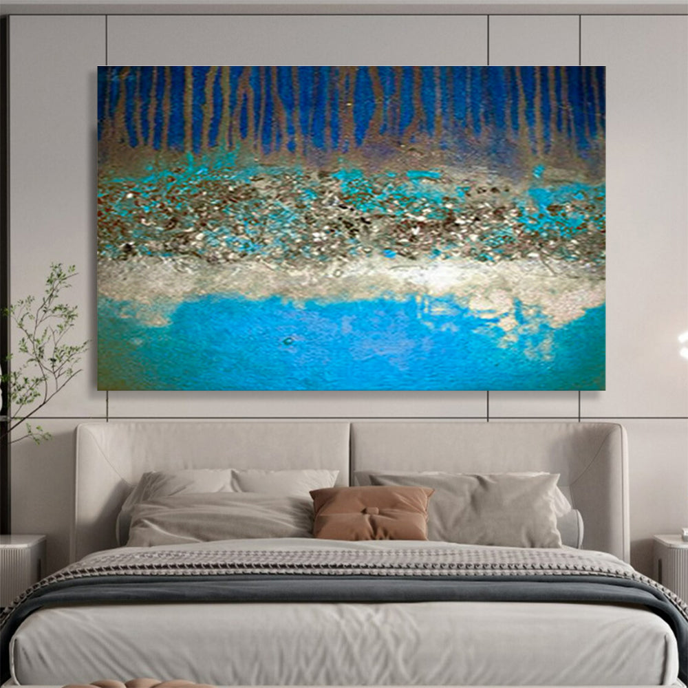 Blue - Brown Tree - Shadow Abstract Art for Cozy Reading Nook DLZ2769