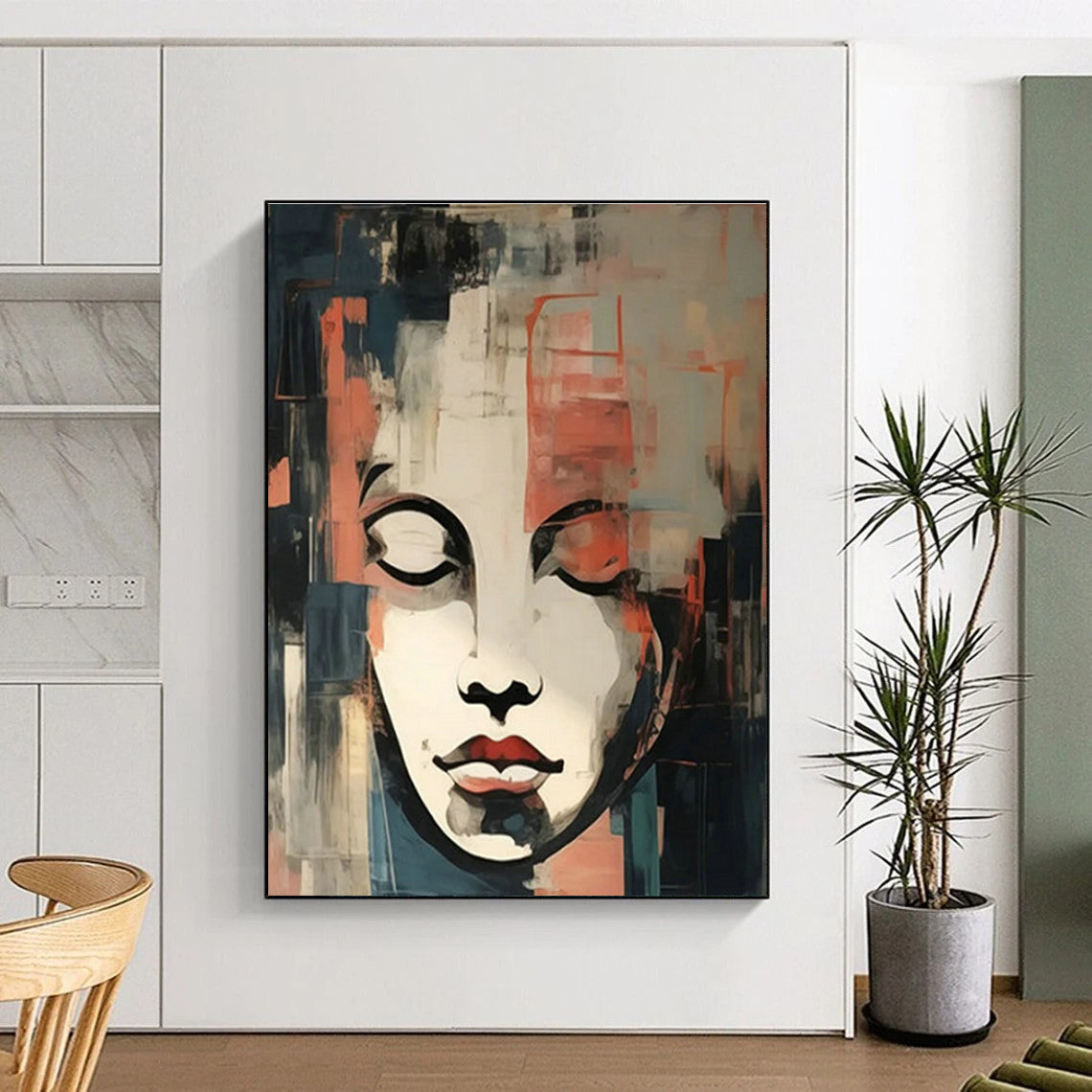 Face Collage Abstract Art for Bohemian Bedroom & Art Gallery Corridor DLZ1715