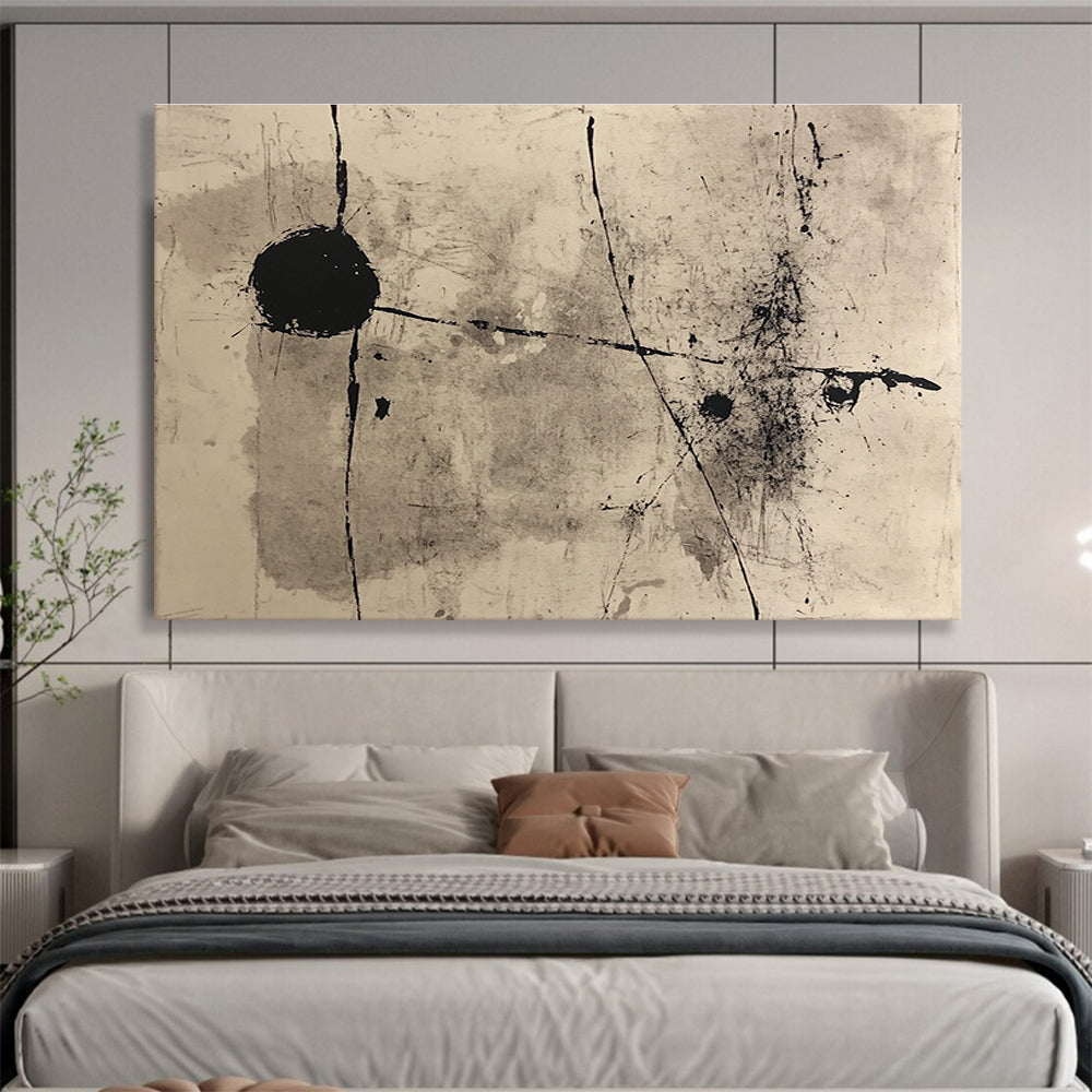 Black Ink Abstract Art for Industrial - Chic Café & Avant - Garde Art Gallery SC093