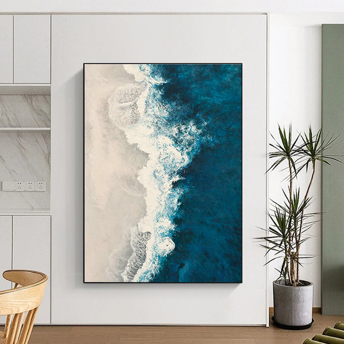 Aerial Ocean Wave Art for Coastal Living Room & Beachfront Café DLZ0731