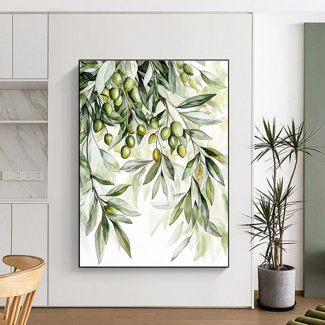 Olive Branches Fresh Botanical Art for Mediterranean - Style Kitchen & Nature - Lover’s Home Office STSC1460
