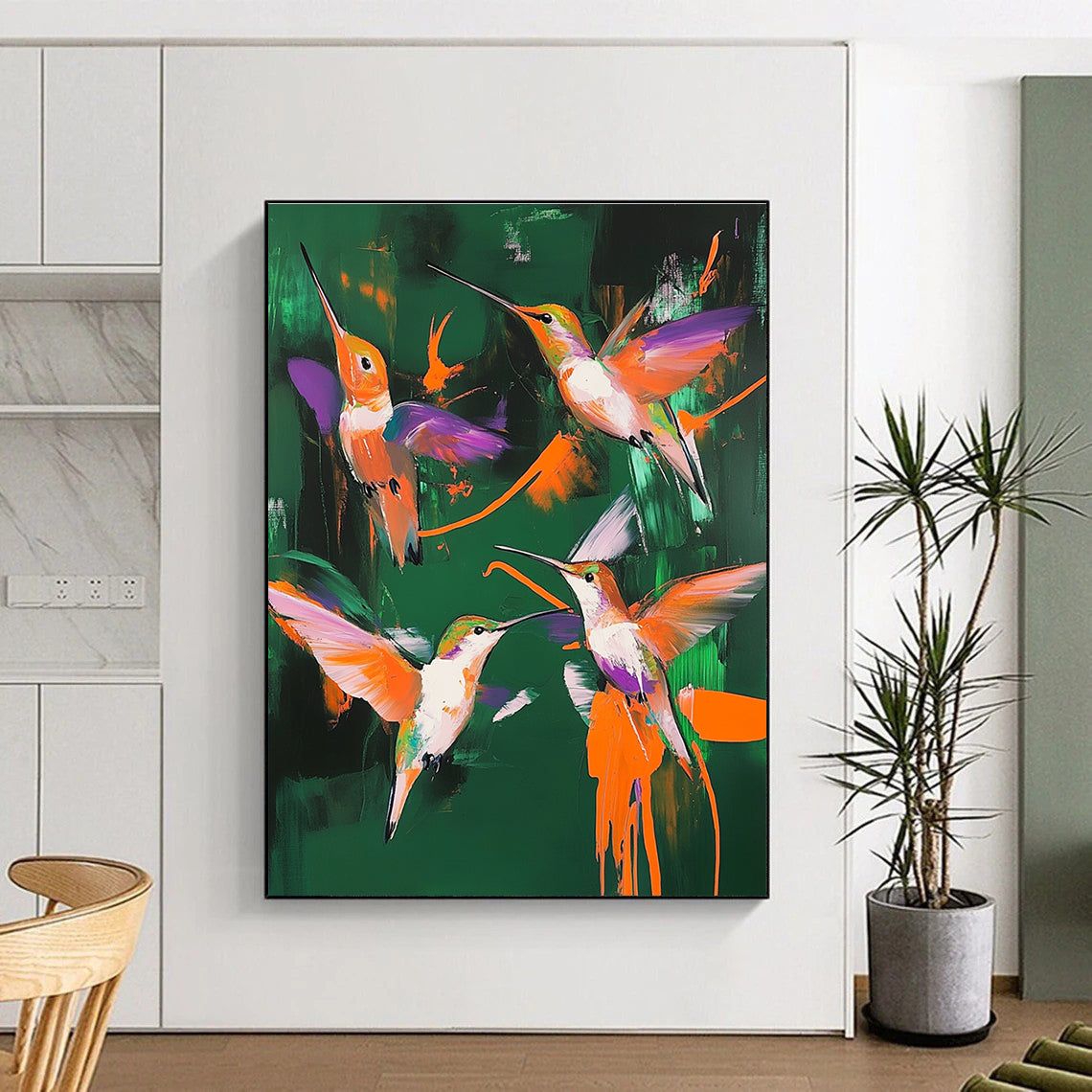 Colorful Hummingbirds for Tropical - Themed Café & Lively Home Sunroom STSC1014