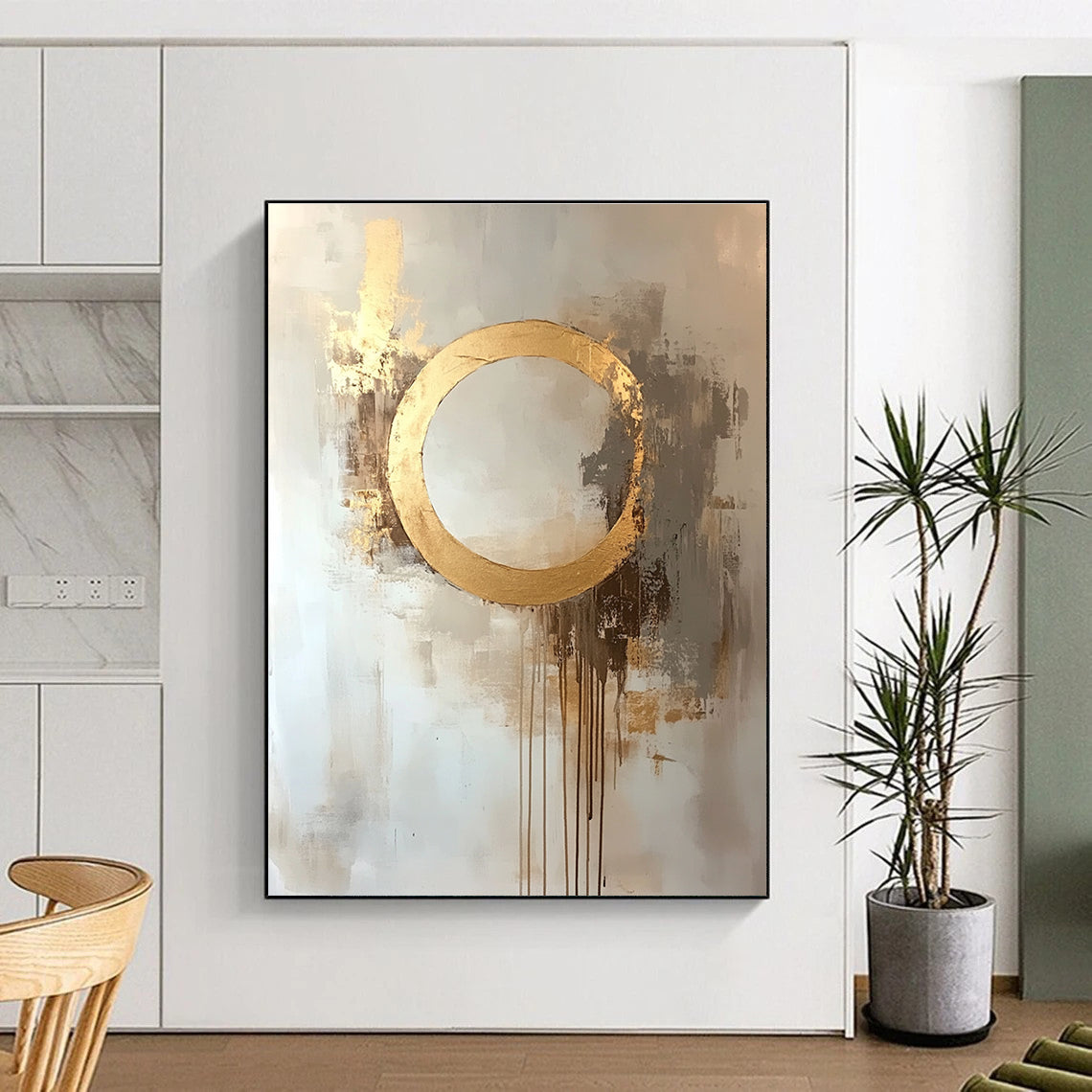 Gold Circle Abstract for Modern Living Room & Luxury Hotel Lobby STSC170