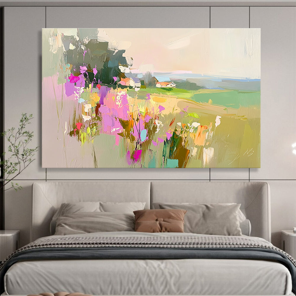 Colorful Pastoral Flowerscape Art for Countryside Villa Living Room & Bohemian - Style Café SC110