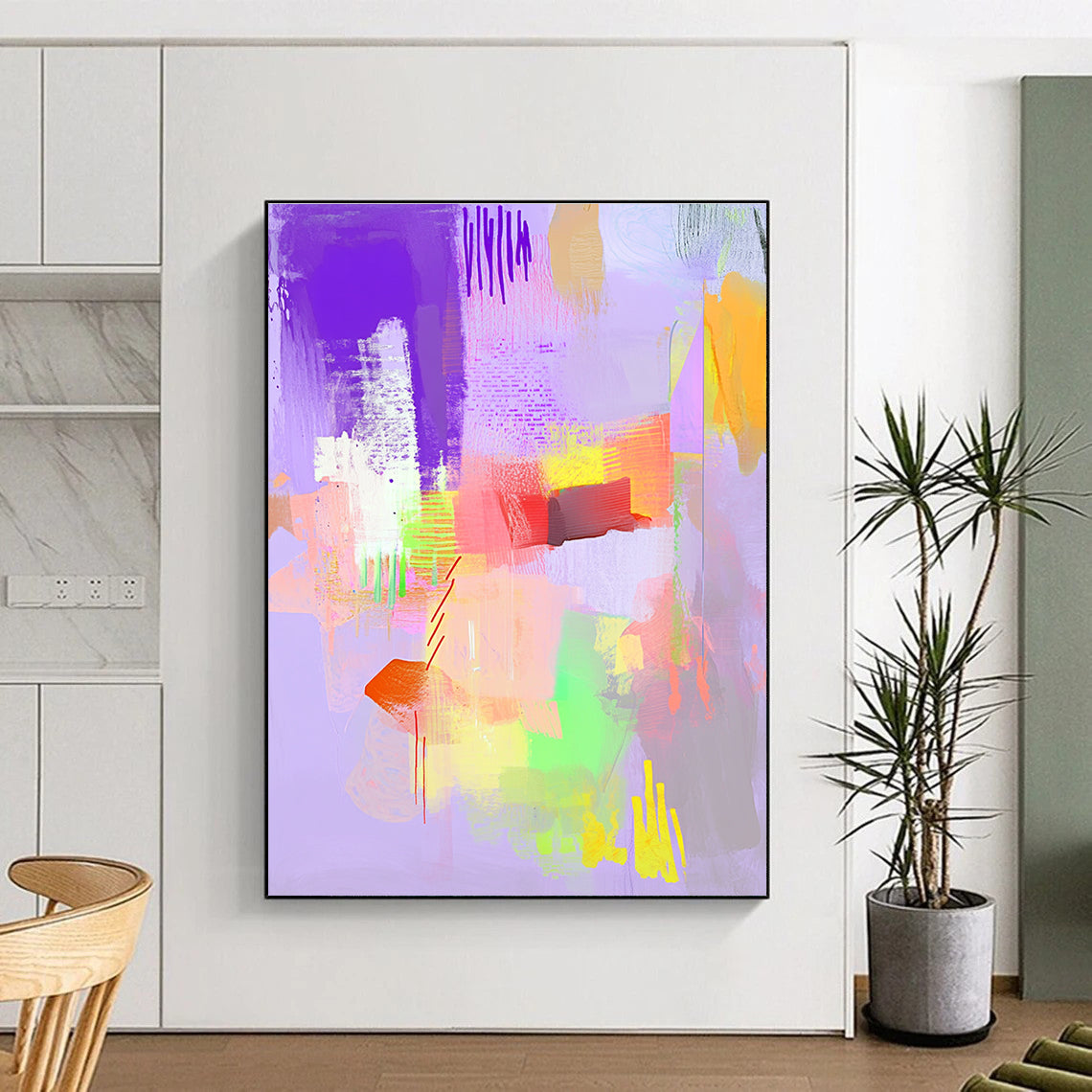 Pastel Abstract Shapes for Bohemian - Style Bedroom & Calming Meditation Space STSC545