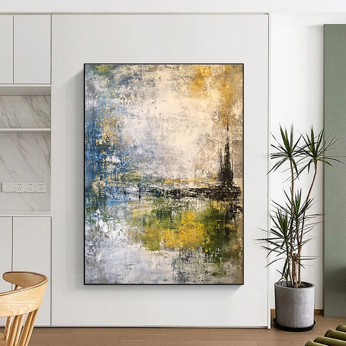 Abstract Landscape with Muted Tones for Minimalist Living Room & Art - Inspired Café STSC210