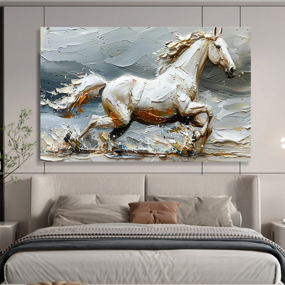 Galloping Horse Relief Art for Equestrian - Themed Clubhouse Dining Rooms DLZ3196