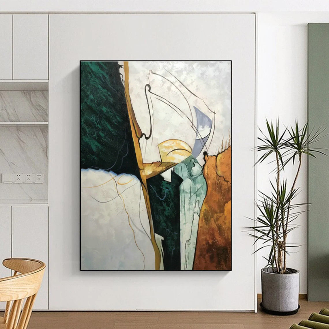 Colorful Line Abstract Art for Living Room & Art Studio DLZ0524