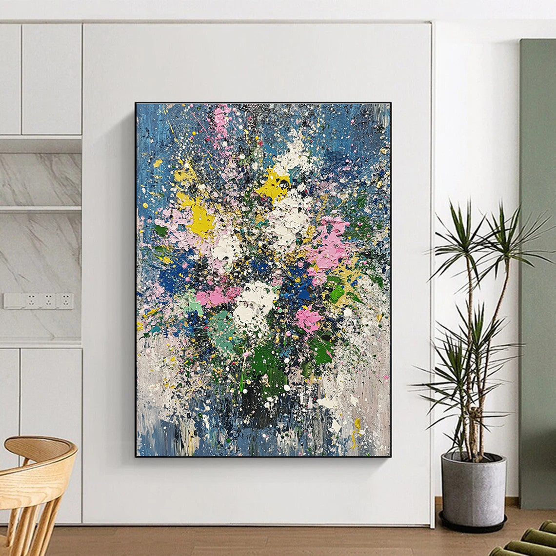Splatter Flower Bouquet for Bohemian Café & Vibrant Home Dining Room STSC181