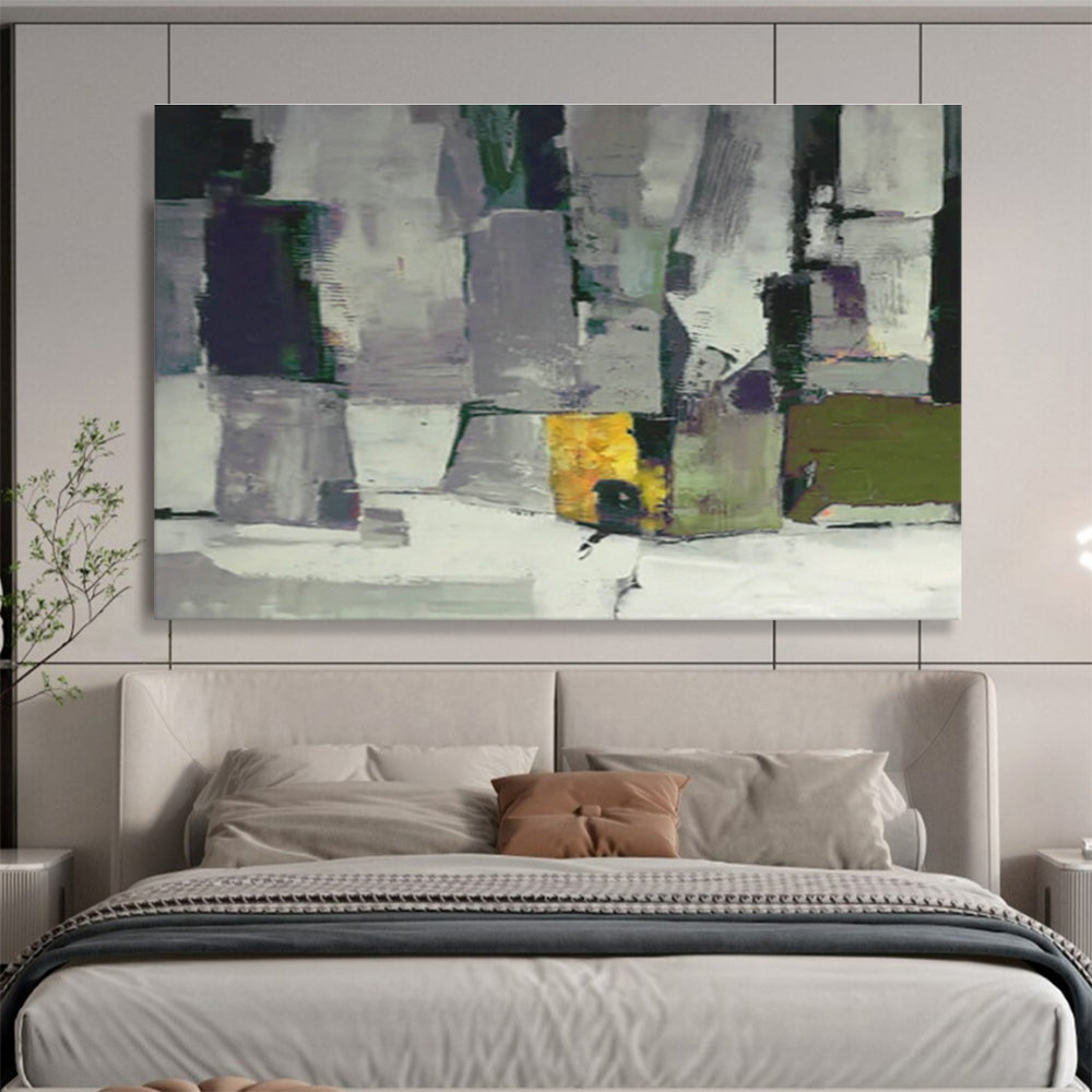 Grey - Purple Geometric Abstract Art for Chic Entryway DLZ2749